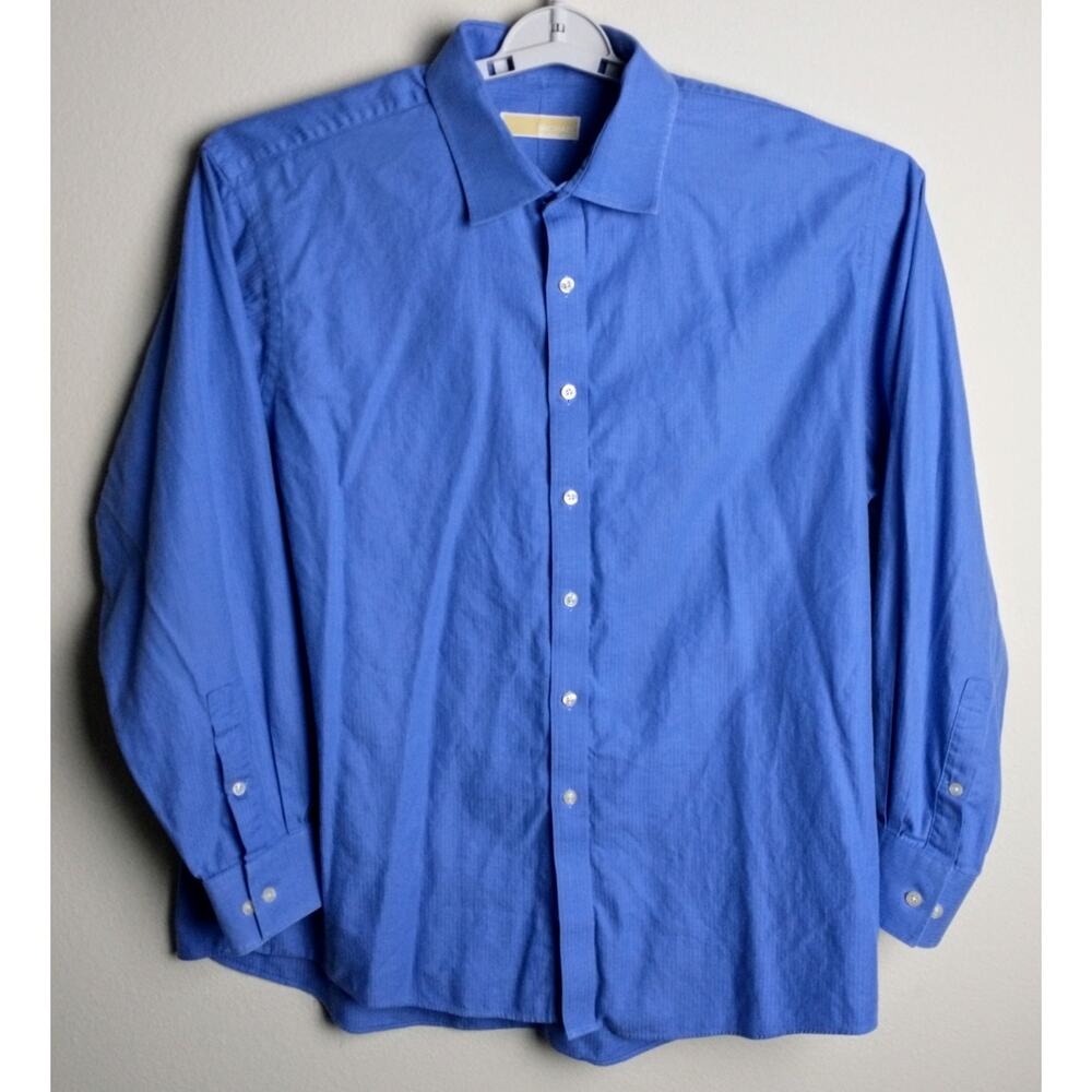 Michael Kors Long Sleeve Button Down Shirt. Men's 18 34/35. Blue